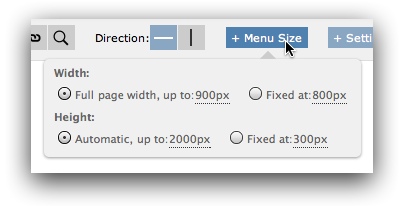 Menu size